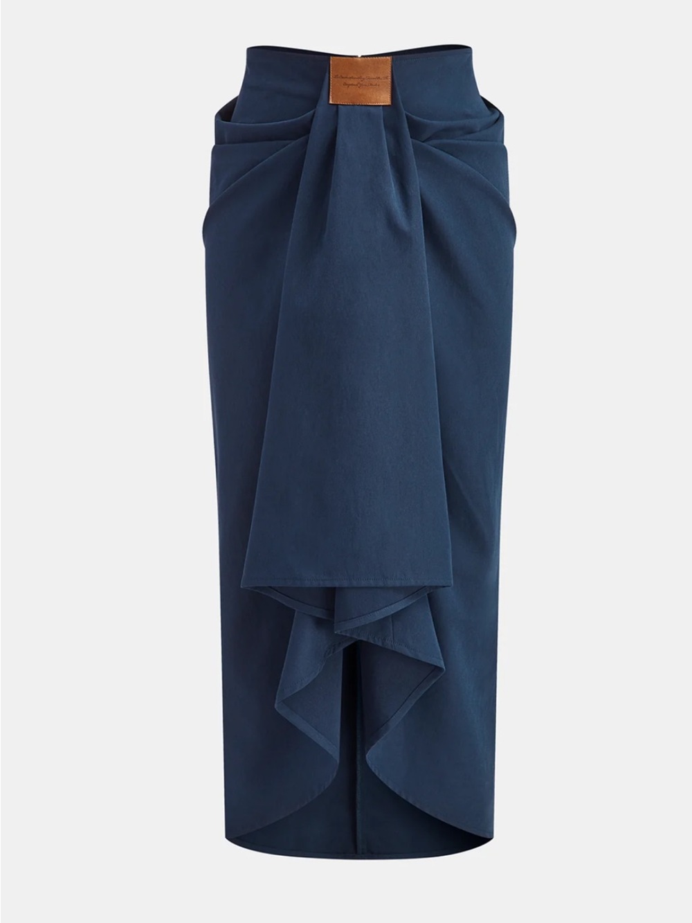 Commense Navy Draped Pencil Skirt - Medium